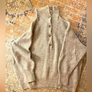 Soft, gray maternity sweater
